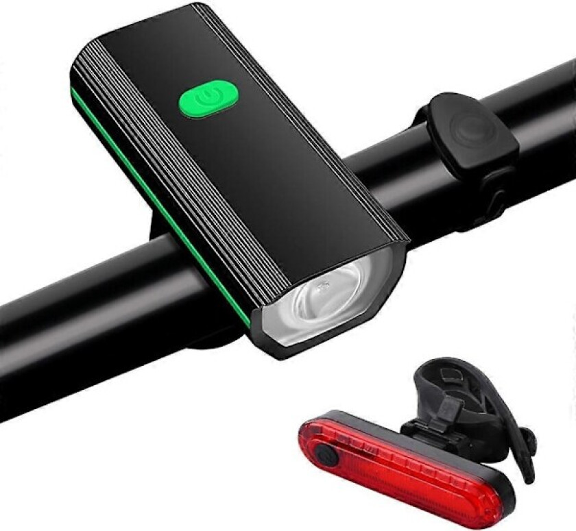 Sykkellys for nattkjøring, hodelykt, USB-ladbart BMX-lys, sykkellykt Green