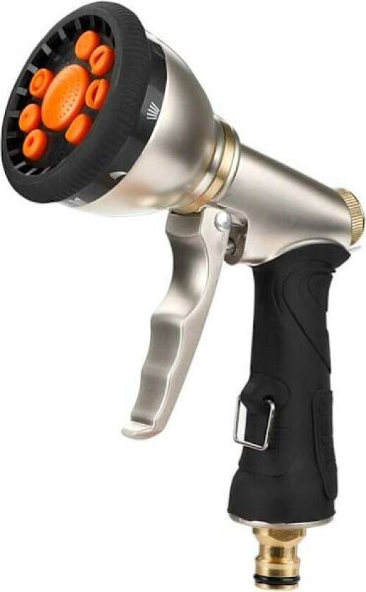 Metall blomst vannpistol høytrykks sinklegering bilvask vannpistol 9 funksjoner (Europeisk stil (med kobbernippel)) Egnet for verktøyrom