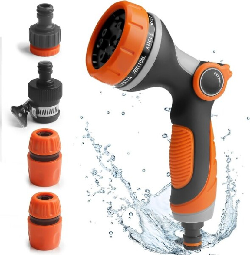 Justerbar vannpistol, 10 spray hagevannpistol for vanning av planter