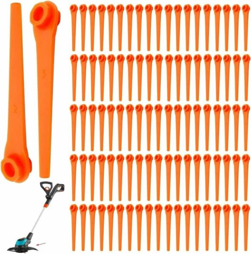100 stk 70mm plast erstatningsblad for Gardena 9823 9825 98