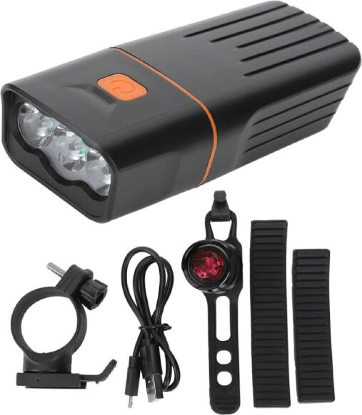 USB-oppladbar sykkellykt 3 i 1 frontlykt baklys