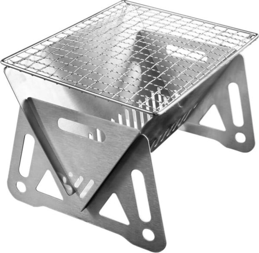 Mini bærbar kullgrill, liten rustfritt stål camping grill