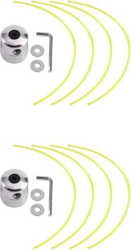 2-pakning universell aluminiums trimmerhode dobbel nylonlinjehode