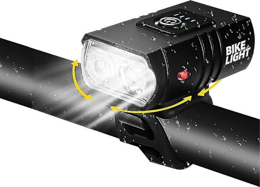 Kraftig T6 Sykkellykt - 1000 Lumen LED Frontlykt for Sykling, USB Ladbar