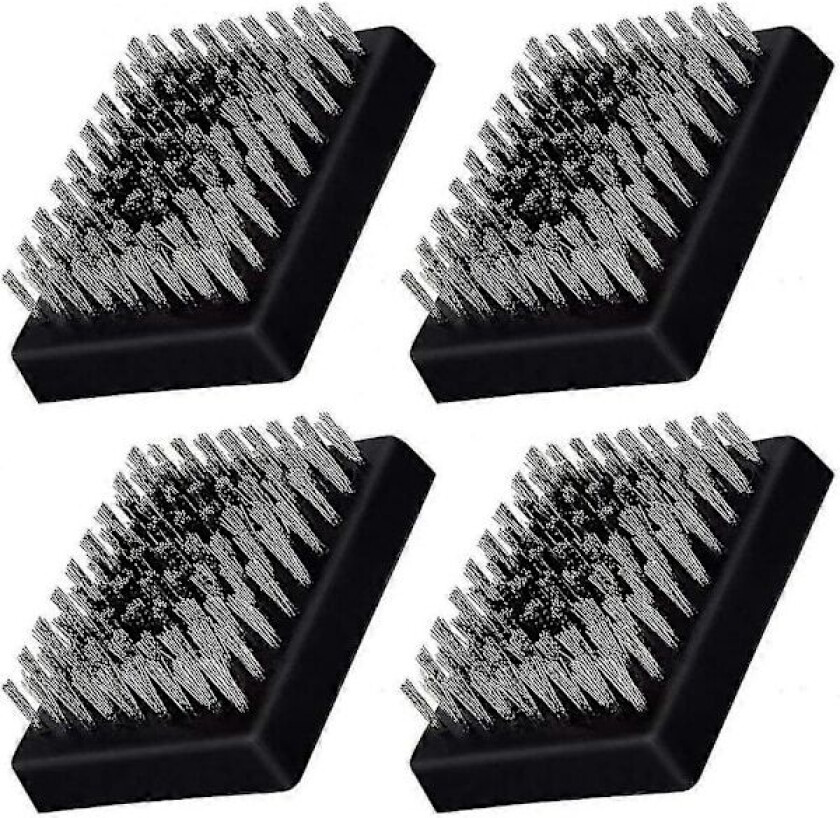 4 stk Grillbørste Hoder, Trådbørstefri Grillrengjøringsbørste Utskiftbare Hoder (svart) EYR-Yvan
