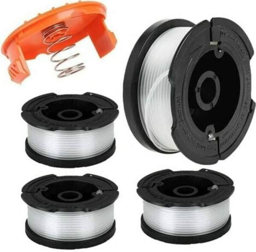 Nylon Spole Reservedel for Black and Decker A6481 A6485 AF-100 Trimmer (linjelengde 9,1 m diameter ⌀ 1,65 mm) (Black & Decker AF-100, 4 stykker)