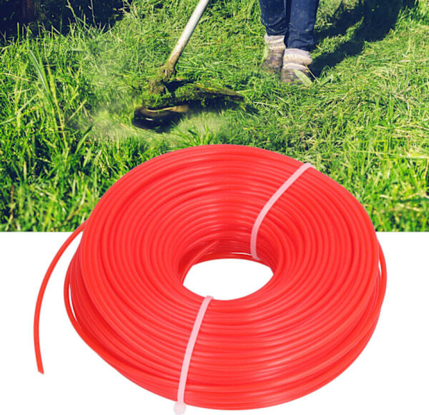 Trimmertråd med høy fleksibilitet, enkel installasjon, slitesterk, rød, 2,7 cm