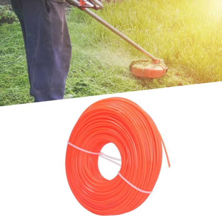 100m Trimmer Snor 2,4mm Kvadrat Nylon Snor Bensin Buskrydder Snor Utskifting Del