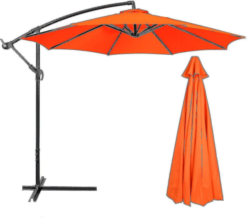 Bestselger Erstatning Stoff Hage Parasol Baldakin Deksel For 6/8 Arm Terrasse Sol Paraply 50% Tilbud Orange 300cmx8k