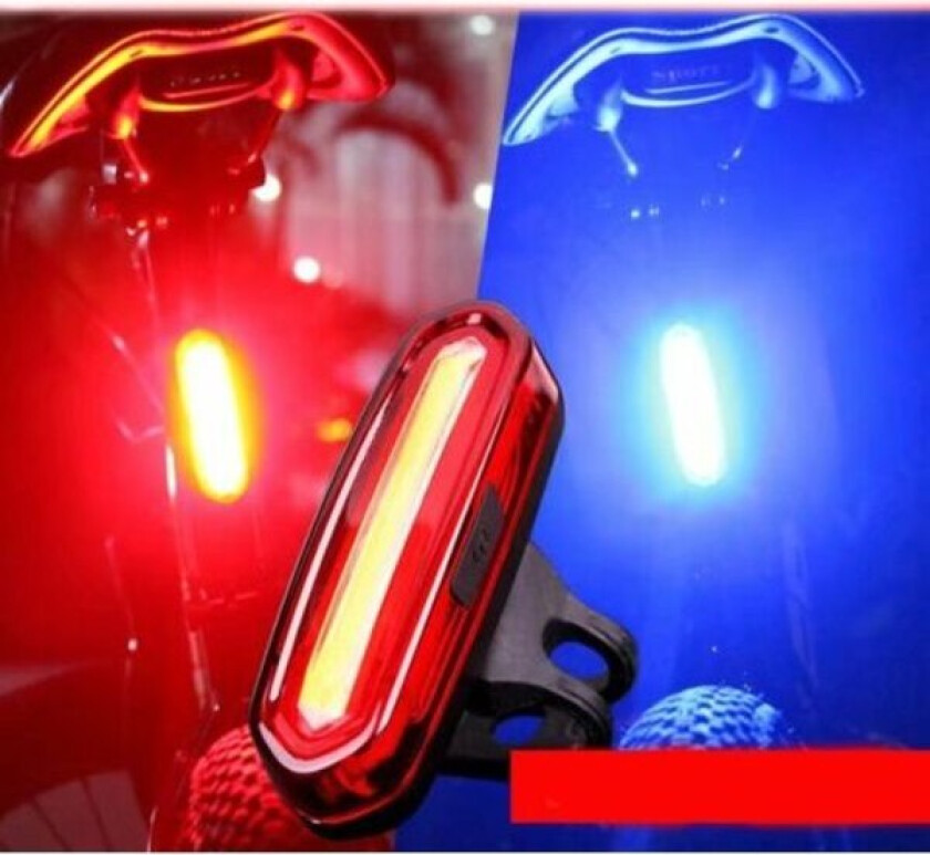 Kraftig USB-oppladbar sykkellykt LED-sykkellys med 6 faste lys/blinkmoduser