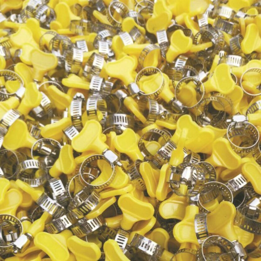 10-pak 25-40mm slangeklemmer med vingeskrue i rustfritt stål (25-38mm gul) - 9mm slangeklemme for svømmebasseng, vaskemaskin, bil