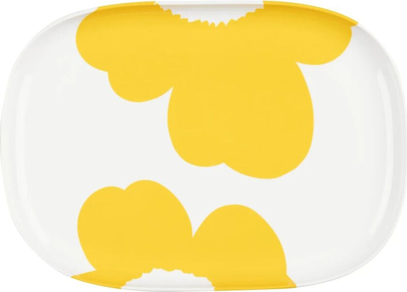 Iso Unikko serveringsfat 25x36 cm White-spring yellow