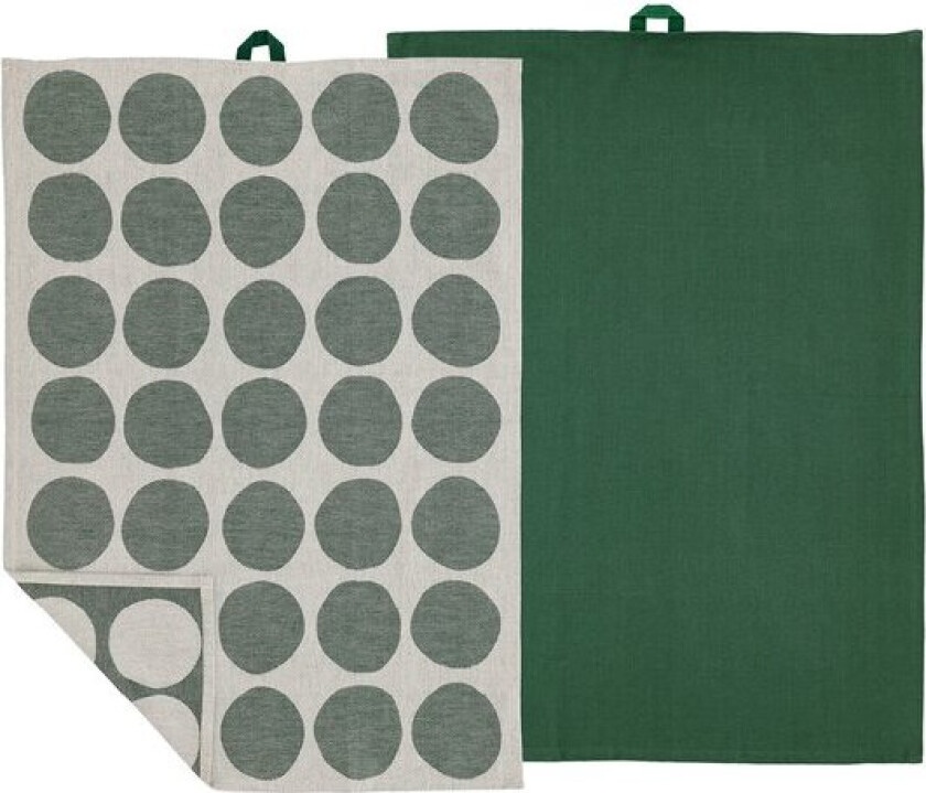 Bubbles kjøkkenhåndkle 50x70 cm 2 stk pine green