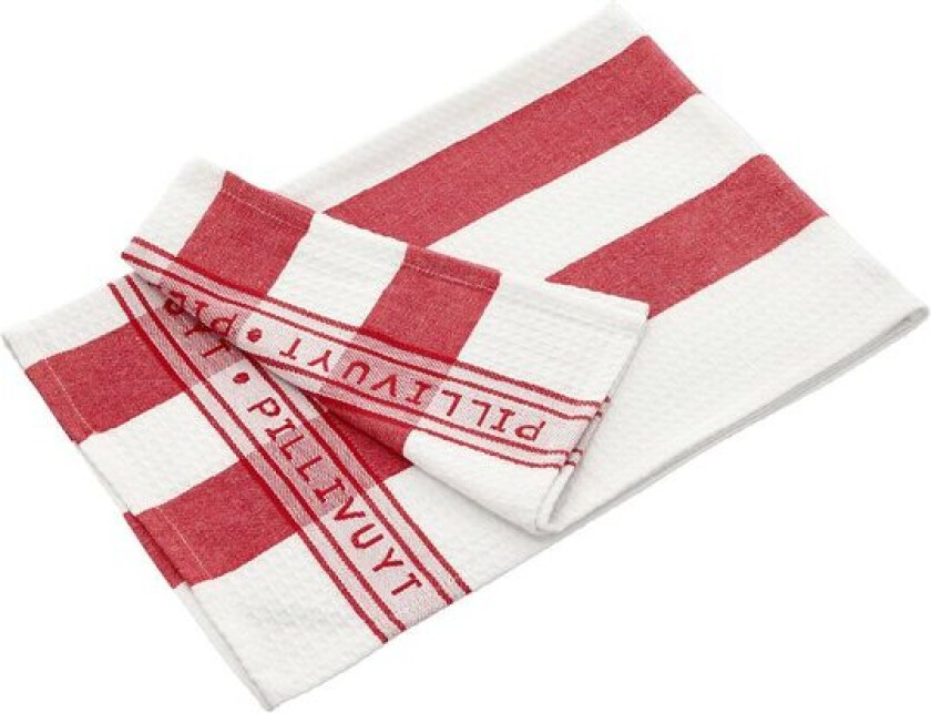 Kjøkkenhåndkle 60x90 cm hvit/rød