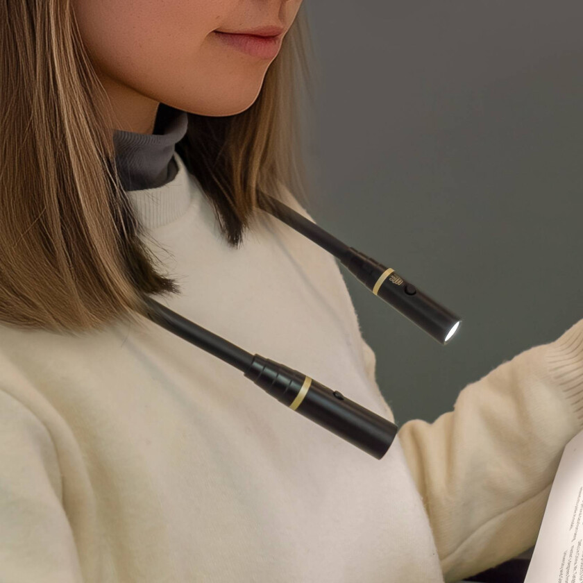 Lindby LED oppladbar lampe Travan, svart, ABS, lengde 61,7 cm