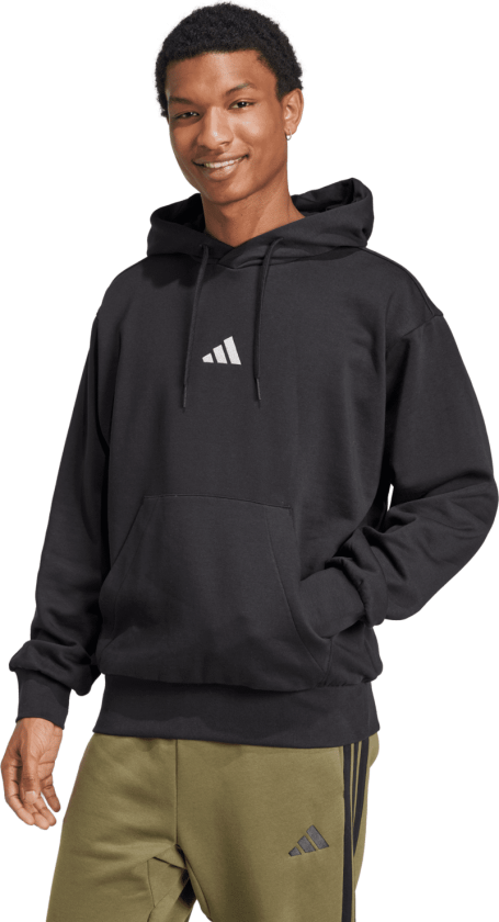 adidas Essentials Feelcozy Fleece Hoodie, hettegenser, herre BLACK/WHITE