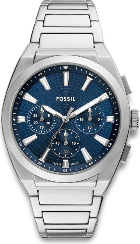 Everett Chronograph FS6104 - Kvarts - Sølv - Herreklokker - Rustfritt stål - ledd m/pin - Mineral