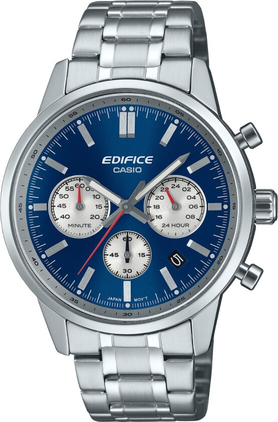 Edifice EFR-575D-2AEF - Kvarts - Sølv - Herreklokker - Rustfritt stål - ledd m/pin - Mineral