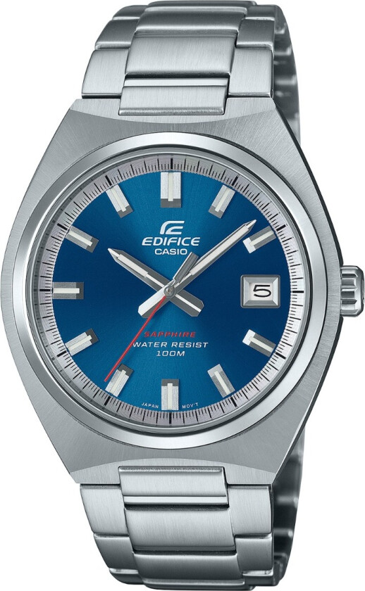 Edifice EFB-109D-2AVEF - Kvarts - Sølv - Herreklokker - Rustfritt stål - ledd m/pin - Safir