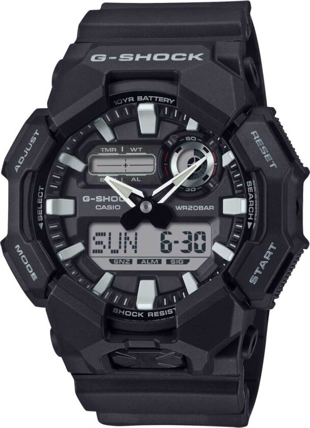 G-Shock GA-010-1A1ER - Anadigi - Sort - Herreklokker - Resin - Mineral