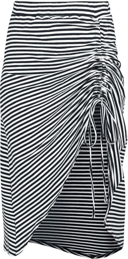 Rockabilly Middellangt skjørt - Beach Breeze Skirt - S til 4XL - Damer - svart-hvit