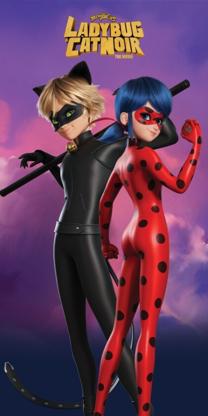 Miraculous Ladybug Og Catnoir Badehåndklæde - 70X140 Cm