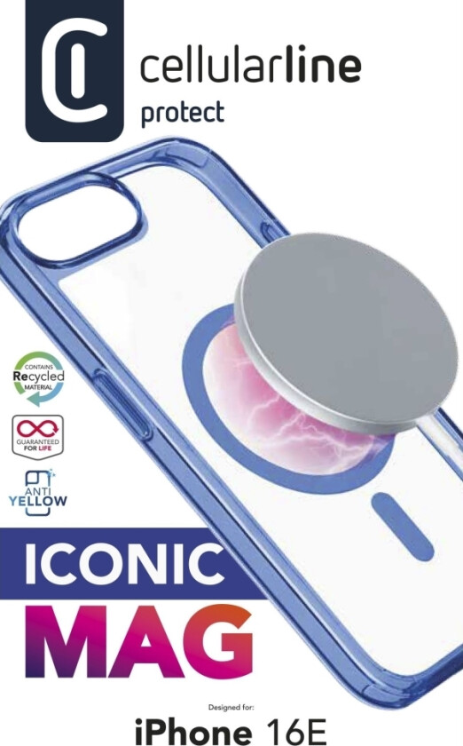 Cellularline Iconic Mag Magsafe Case - Für Apple Iphone 16E - Blue (Iconicmagiphse4b)
