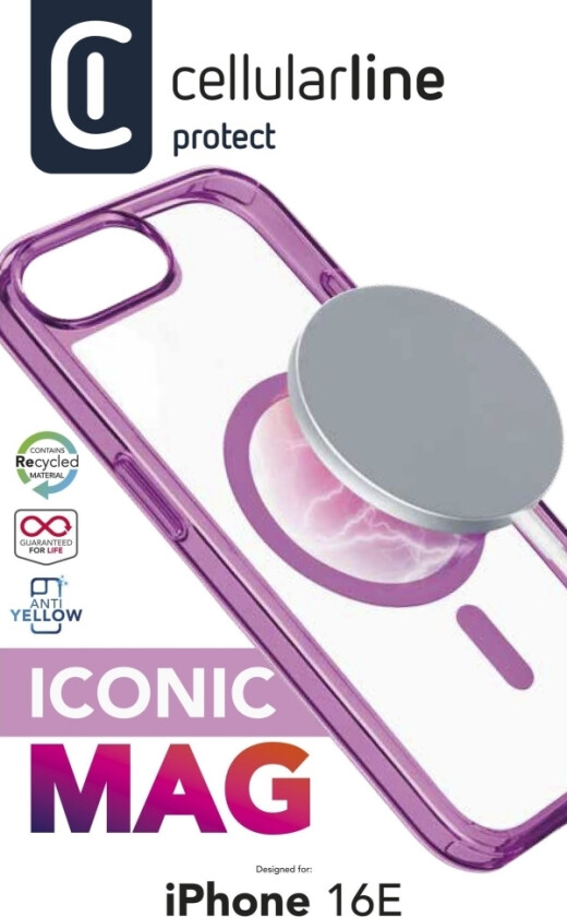 Cellularline Iconic Mag Magsafe Case - Für Apple Iphone 16E - Pink (Iconicmagiphse4p)