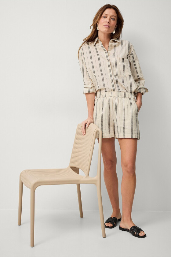 Shorts Line Linen - Hvit