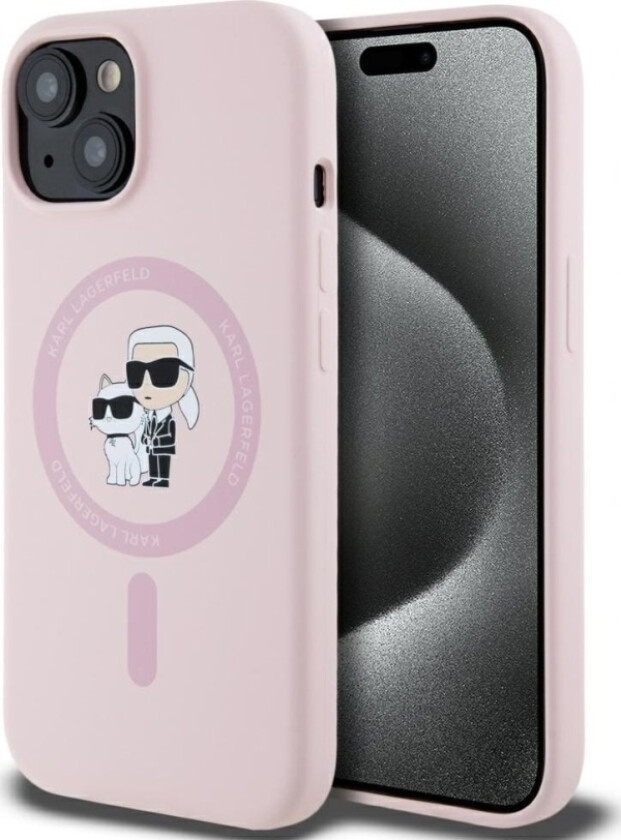 Case Karl Lagerfeld Silicone Karl&Choupette Magsafe For Iphone 15 Plus Pink