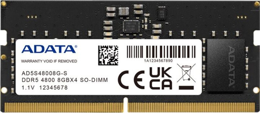 Adata Ad5s48008g-S Memory Module 8 Gb 1 X 8 Gb Ddr5 4800 Mhz Ecc