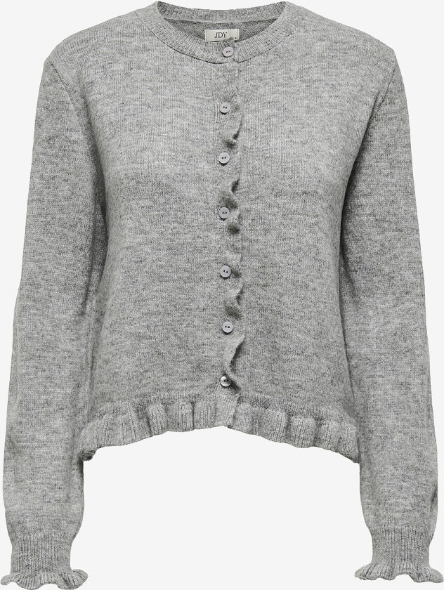 Kardigan jdyLetty L/S O-neck Frill - Grå