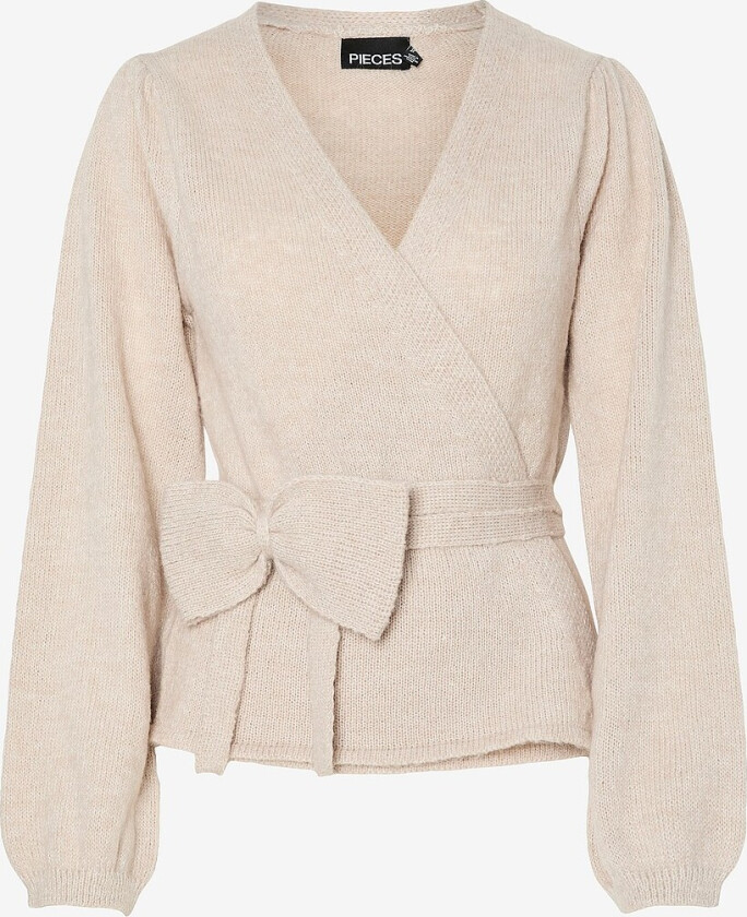 Kardigan pcFleur LS V-neck Knit - Grå