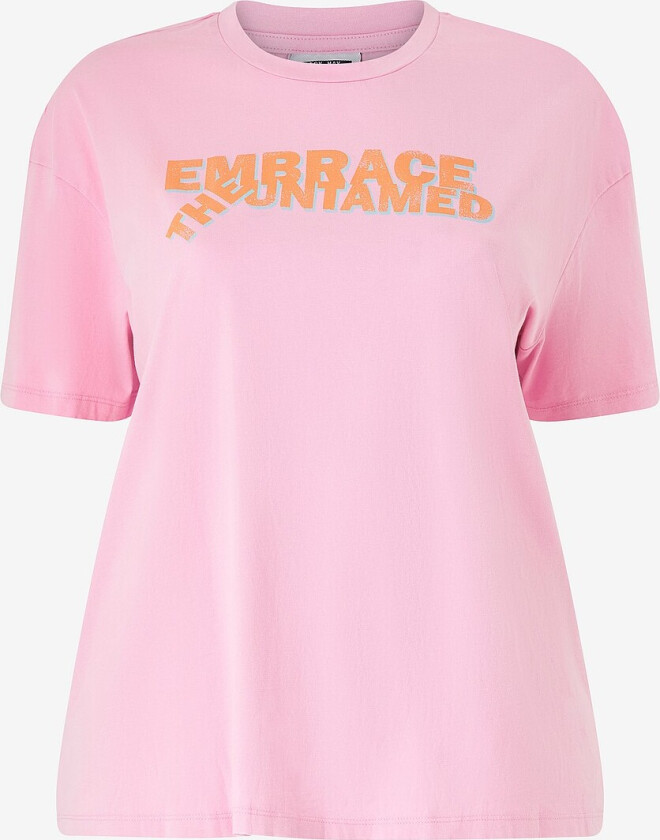 Topp nmMilile S/S T-shirt Jrs Fwd Curve - Rosa