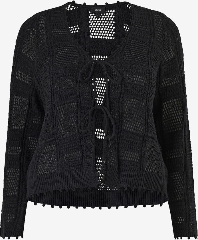 Kardigan mViola L/S Tie - Svart