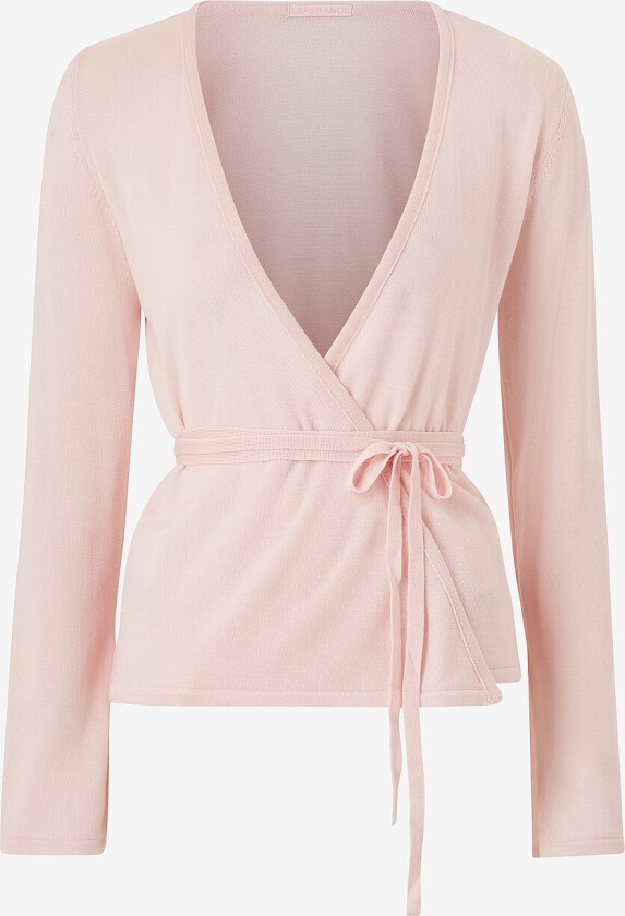 Kardigan Gun Ana Merino Wrap Waist - Rosa