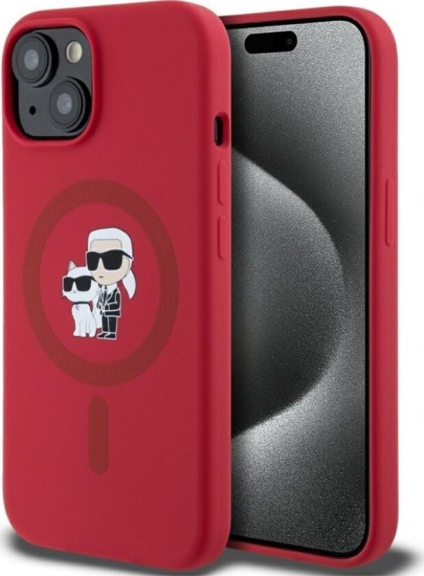 Case Karl Lagerfeld Silicone Karl&Choupette Heads Ring Magsafe For Iphone 15 Ed