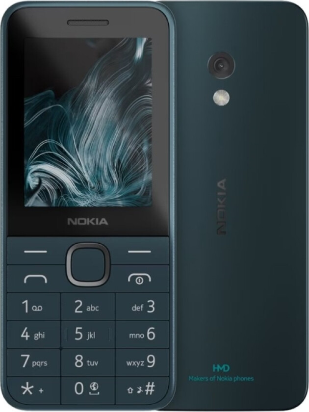 Nokia 225 4G (2024) - 4G Funksjonstelefon - Dobbelt-Sim - Ram 64 Mb / Internminne 128 Mb - Microsd Slot - Rear Camera 0,3 Mp - Mørk Blå