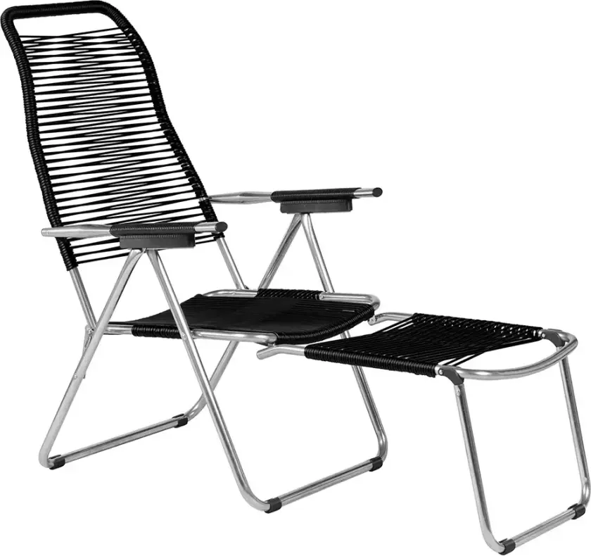 Spaghetti solstol i svart aluminium