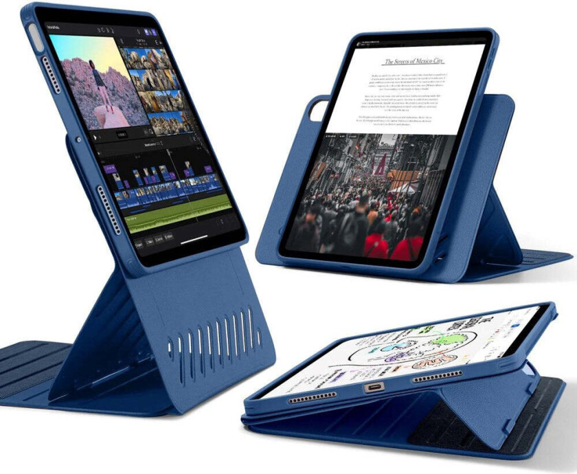 iPad Air 11" (2025 / 2024) / Air 10.9" (2022 / 2020) Shift Flip Deksel med Avtakbart Deksel - Blå