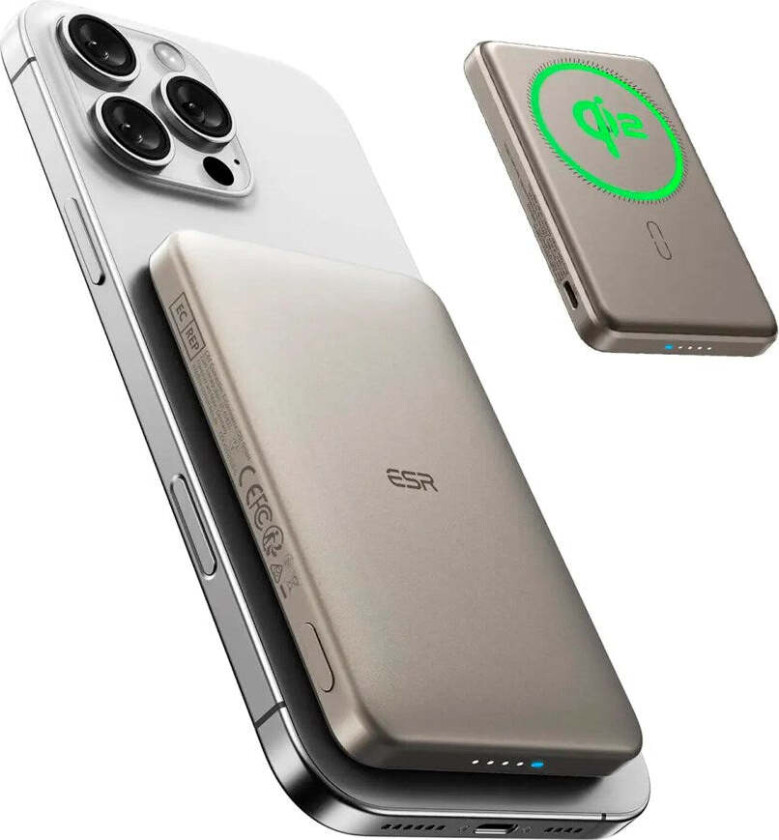 Qi2 MagSlim PowerBank - 15W / 10.000 mAh - MagSafe Kompatibel - Titanium