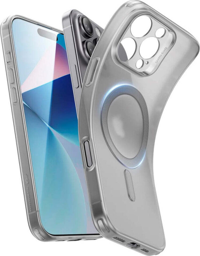 iPhone 16 Pro Zero Clear Fleksibelt Plast Deksel - MagSafe Kompatibel - Matt Grå