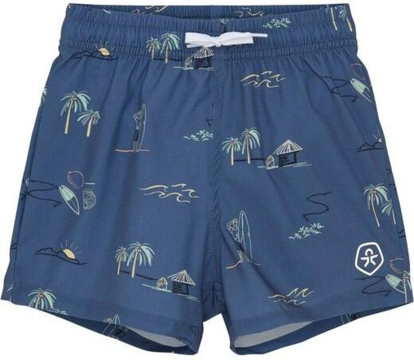 Color Kids badeshorts til barn med print, Vintage Indigo