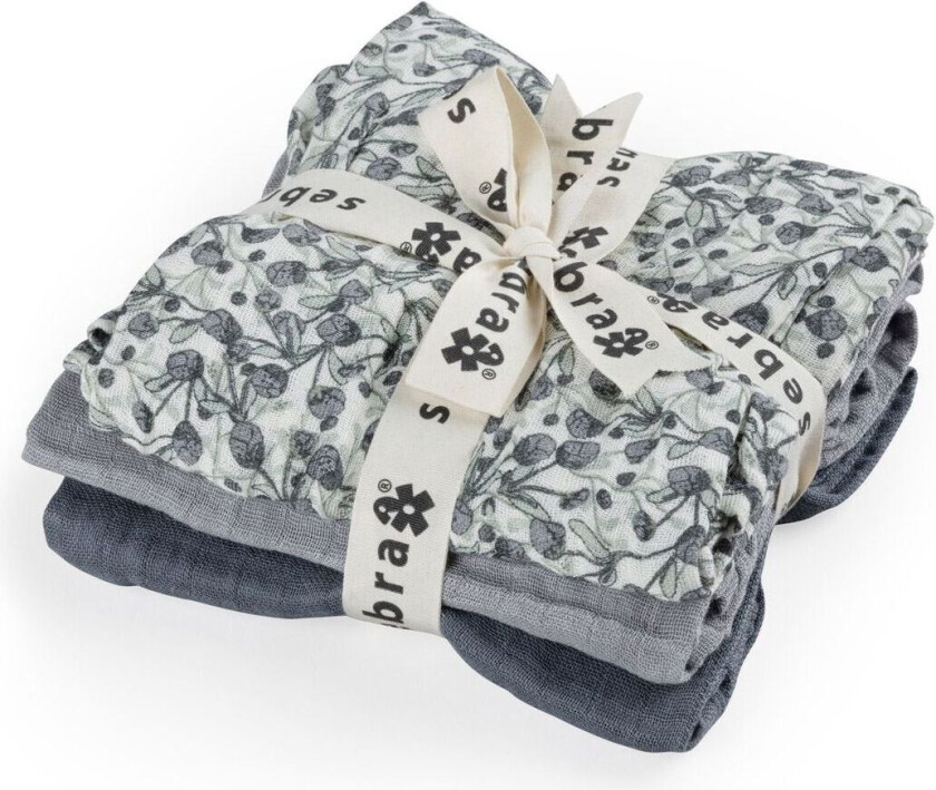 Babykluter - 3stk Stofkluter i Blue Olive Forest Lake Blue