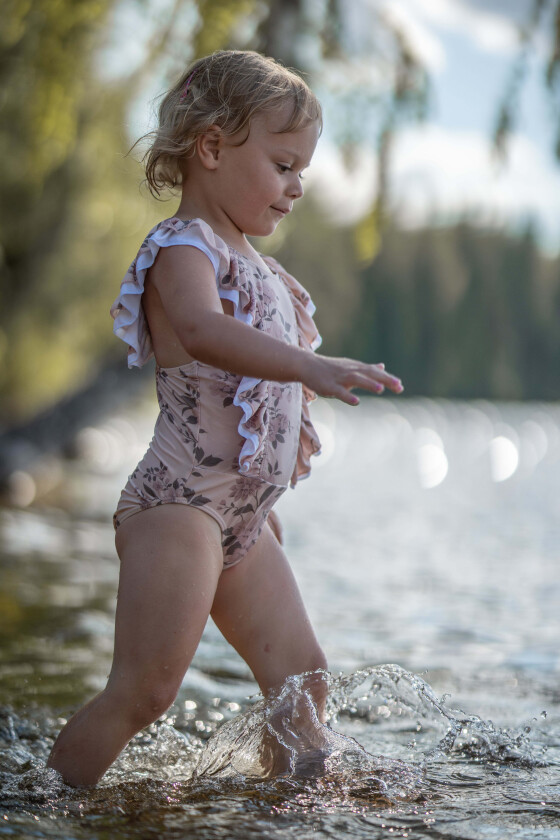 Daphne Badedrakt, Blush/Rose, 122-128 - Badetøy - Elastan,Nylon