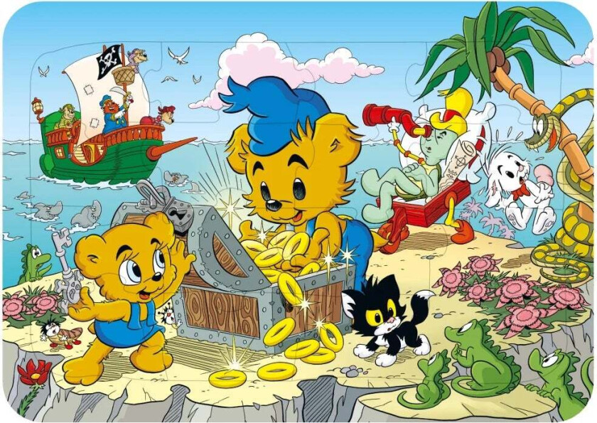 Kärnan Bamse Rammepuslespill Pirat 16 Brikker - Barnepuslespill