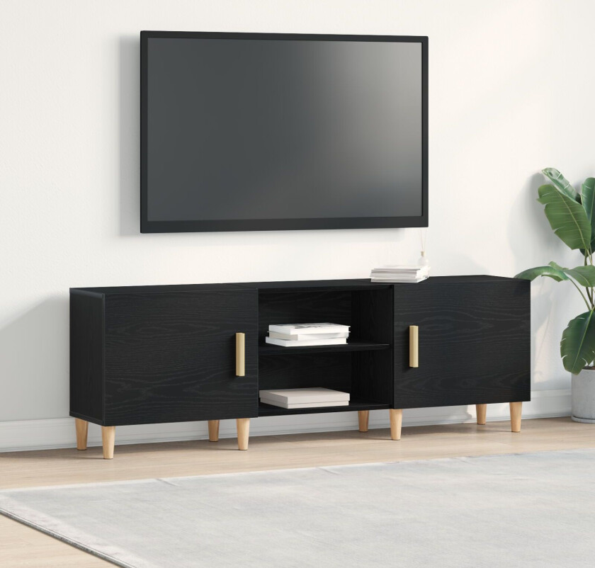 TV-skap Svart eik Konstruert tre 150,2 × 30,3 × 50,2 cm TV-skap