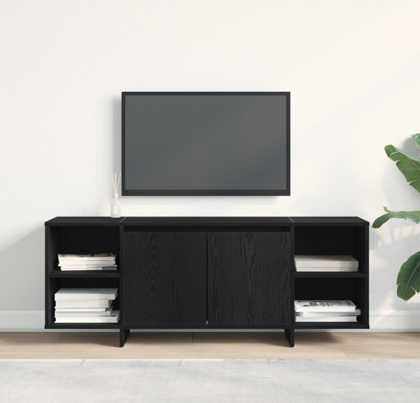 TV-skap Svart eik Konstruert tre 135x35x56 cm TV-skap