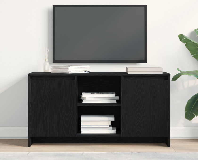 TV-hylle Svart eik Konstruert tre Standard TV-hylle Rektangulær