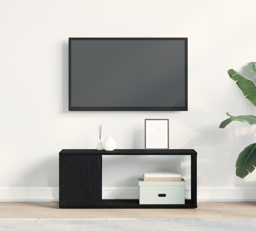 TV-benk Svart eik Konstruert tre 80 x 24 x 32 cm